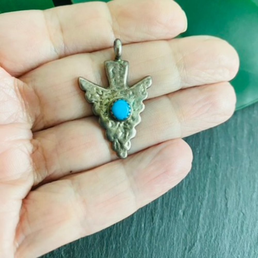 Native American Sterling Arrowhead Charm Pendant